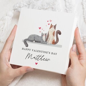 Gifts For Boyfriend, Cat Valentines Card For Her, Valentines Gift For Him, Valentine's Day Card, Valentine Greeting Card Wife, For Partner