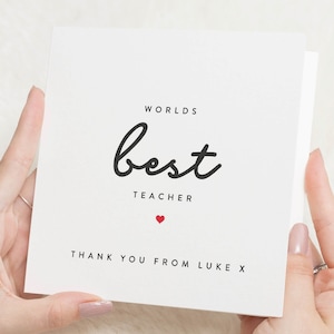 Cartão de professor personalizado, cartão de agradecimento ao professor, cartão de agradecimento ao professor, cartão de fim de ano letivo para professor, melhor presente do mundo para professor