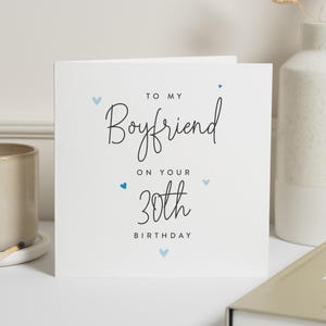 Carte 30e anniversaire pour petit ami, carte d'anniversaire petit ami, carte 30e anniversaire pour lui, carte d'anniversaire personnalisée pour homme
