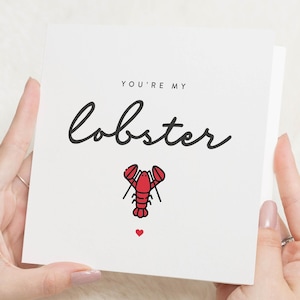 Tu es mon homard, carte de Saint-Valentin pour petit ami, carte de Saint-Valentin mari, carte de Saint-Valentin pour lui, carte de Saint-Valentin drôle pour elle