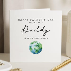 Fathers Day Card for Daddy, Best Daddy in the World Card, Fathers Day Card from Kids, Fathers Day Card for Him, Cute Fathers Day Card