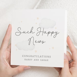 Glückwunschkarte, neues Baby Karte, Verlobungskarte, personalisierte Karte, Happy News Karte, Karte für Paar, einfache Glückwunschkarte