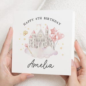 Carte de 4e anniversaire fille, 4e carte d'anniversaire fille, cadeau de quatrième anniversaire pour petite fille, cadeau de 4e anniversaire, petite-fille, carte de filles