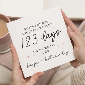 Verlobte Valentinstagskarte, Valentinstagskarte für Verlobte, Valentinstagskarte Verlobte, letzter Valentinstag als Verlobte, Ehemann, um Valentinstagsgeschenk zu sein