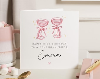 Personalised 21st Birthday Card For Friend, Best Friend 21st Birthday Card, Birthday Gift For Her, Friend Birthday Gift, Twenty First Card