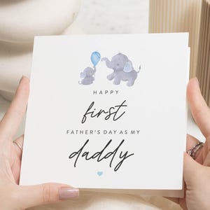 First Fathers Day Card, Fathers Day Card from Baby, Daddy Fathers Day Card, Cute Elephant Card, Fathers Day Card for Him