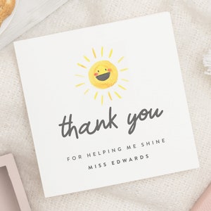 Carte personnalisée de professeur, cadeau de remerciement pour professeur, merci de m'avoir aidé à briller, carte de remerciement pour professeur, carte de fin d'école
