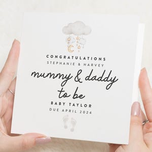 Babypartykarte, Eltern werden Karte, Babypartygeschenke, Schwangerschaftskarte, Mum, um Karte zu sein, personalisierte Babypartykarte, Glückwünsche