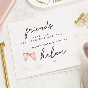 Personalised 50th Birthday Card Friend, Friend 50th Gift, 50th Birthday Gift, 50th Birthday Card Poem, Fiftieth Birthday Card For Bestie