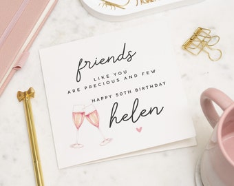 Tarjeta de cumpleaños número 50 personalizada para amiga, regalo de cumpleaños número 50 para amiga, regalo de cumpleaños número 50, poema para tarjeta de cumpleaños número 50, tarjeta de cumpleaños número 50 para mejor amiga