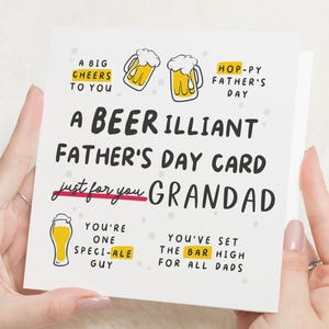 Fathers Day Card for Grandad, Beer Card for Grandad, Funny Fathers Day Card, Grandad Fathers Day Card, Special Grandad Card