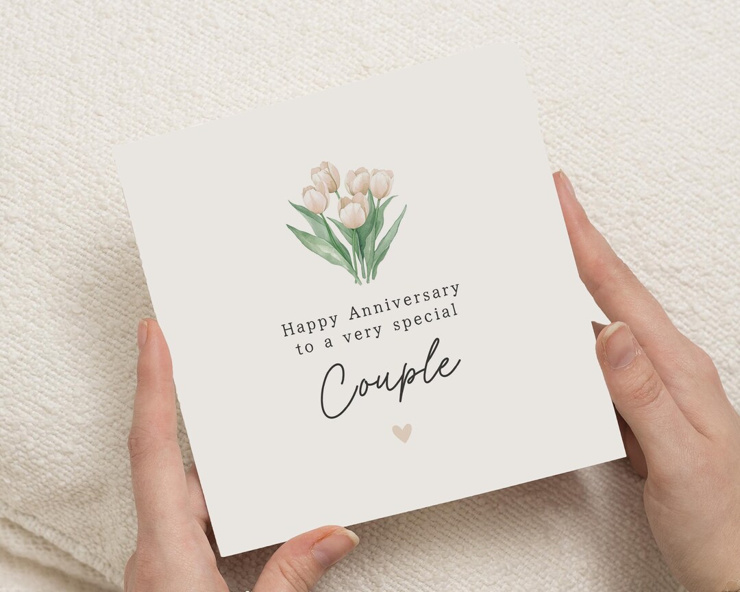 Anniversary Card for Couple, Special Couple Anniversary Card, Floral ...