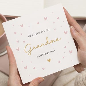 Cartão de aniversário para a avó, cartão de aniversário para a avó, cartão de aniversário especial para ela, cartão de aniversário fofo, cartão personalizado para a avó