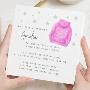 Leavers Card for Daughter, Year 6 Leavers Card, Personalised School Leavers Card, End of Year Card for Girl, 25 Leavers Card