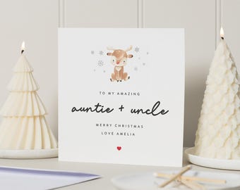 Auntie And Uncle Christmas Card, Auntie & Uncle Gifts, Aunty And Uncle Christmas Card, Christmas Card Auntie, Merry Christmas Uncle, Xmas