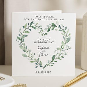 Parabéns pelo seu cartão de casamento, cartão de casamento de filho e nora, cartão de dia do casamento do filho, presente de casamento para filho, cartão de casamento de casal
