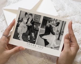 Personalised Wedding Thank You Cards, Photo Wedding Thank You Card, Minimal Thank You Cards, Simple Wedding Thank You Card