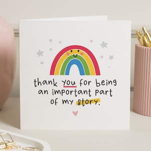 Cartão de agradecimento personalizado para professor, obrigado por ser uma parte importante da minha história, cartão de agradecimento para a escola, presente de fim de ano para professor