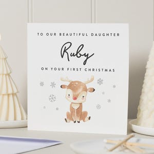 Primeiro cartão de Natal da filha, Primeiro cartão de Natal da filha, Primeiro cartão de Natal da filha, Primeiro cartão de Natal do bebê e filha, 1º presente de Natal