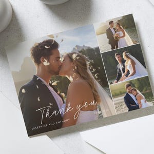 Postkarte Dankeskarten Landschaft, Hochzeit Dankeskarten, Personalisierte Danksagungskarten Hochzeit, mit Foto, gefaltete Dankeskarten