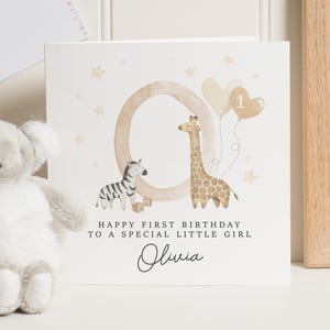 Carte 1er anniversaire fille, première carte d'anniversaire pour fille, carte 1er anniversaire personnalisée, carte 1er anniversaire fille, cadeau 1er anniversaire fille