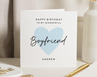 Happy Birthday Boyfriend Card, Birthday Card For Boyfriend, Boyfriend Birthday Gift, To my Boyfriend Card, For Him, Wonderful Boyfriend