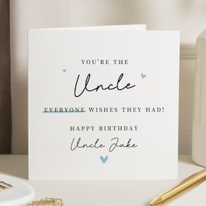 Tarjeta de cumpleaños para tío, tarjeta de cumpleaños personalizada para tío, tarjeta de cumpleaños para él, feliz cumpleaños tío, tarjeta para tío