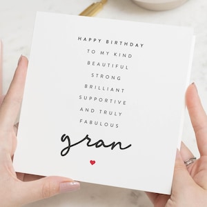 Gran Geburtstagskarte, personalisierte Geburtstagskarte für Gran, alles Gute zum Geburtstag Gran Geburtstagskarte, Gran Poems Karte, Gran Geburtstagsgeschenke, Oma