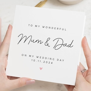 Karte für Mama und Papa an meinem Hochzeitstag, Danke Mama und Papa, Danke, Eltern an meinem Hochzeitstag, Personalisiert Danke für Papa, Für Mama, Papa