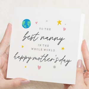 Nanny Muttertagskarte, Geschenke, Muttertagskarten Beste Nanny der Welt, glückliche Muttertagsgroßmutter, Muttertagsgroßmutterkarte, für Nanna