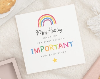 Personalised Teacher Thank You Card, Thank You For Being An Important Part Of My Story, School Thank You Card, End Of School Gift Teacher