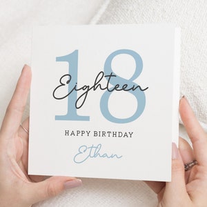 Carte personnalisée 18e anniversaire garçon, carte 18e anniversaire fils, cadeau 18e anniversaire pour petit-fils, carte 18e anniversaire neveu, garçon 18e anniversaire