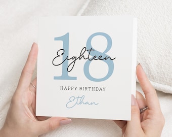 Personalised 18th Birthday Card Boy, Son 18th Birthday Card, 18th Birthday Gift For Grandson, Eighteenth Birthday Card For Nephew, Boy 18th