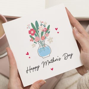 Biglietto d'auguri floreale per la festa della mamma, biglietto di auguri per la festa della mamma, biglietto per la festa della mamma, biglietti per la festa della mamma per lei, biglietto personalizzato per la festa della mamma, regalo