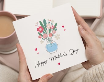 Floral Mother's Day Card, Happy Mothers Day Card, Card For Mothers Day, Mum Mothers Day Cards For Her, Personalised Mothers Day Card, Gift