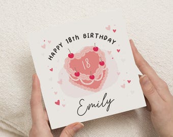 Happy 18th Birthday Card Girl, Personalised Daughter 18th Birthday Card, 18th Birthday Gift For Granddaughter, Eighteenth Birthday