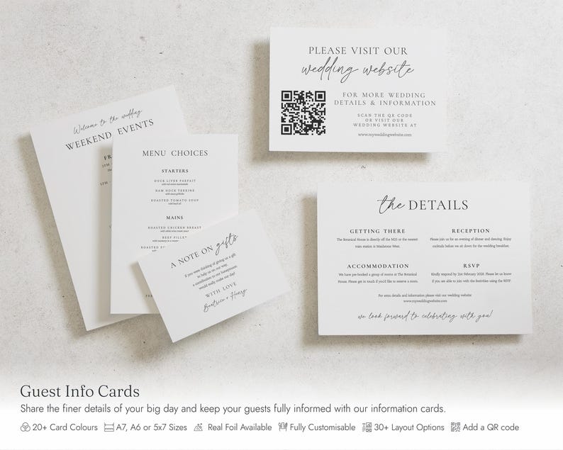 Dusty Blue Floral Wedding Invitations, Elegant Botanical Wedding Invites, Classic Garden Wedding Invitation Suite, Personalised Invites image 3