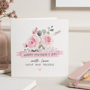Tarjeta del día de la madre, tarjeta floral para el día de la madre, regalos para el día de la madre, tarjetas para el día de la madre, tarjeta personalizada con flores para el día de la madre