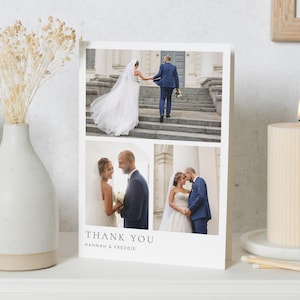 Einfache gefaltete Dankeskarten mit Foto, Hochzeits-Danksagungskarten Hochzeit, bearbeitbare Dankeskarten, benutzerdefinierte Dankeskarten Hochzeit