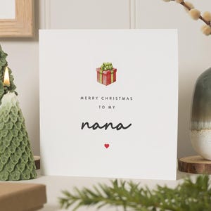 Nana Weihnachtskarte, Weihnachtskarte Nan, frohe Weihnachten Nana, Weihnachtskarten Nana, Karte für Nanny, Nannie, frohe Weihnachten Nanny Geschenk