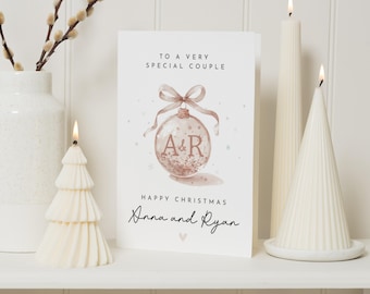Personalised Christmas Card for Couple, Special Couple Christmas Card, Christmas Card for Couples, Bauble Xmas Card, Xmas Card for Them