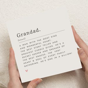 Carte d'anniversaire grand-père, carte d'anniversaire pour grand-père, carte grand-père, carte pour lui, carte poème grand-père, jolie carte d'anniversaire, carte de famille