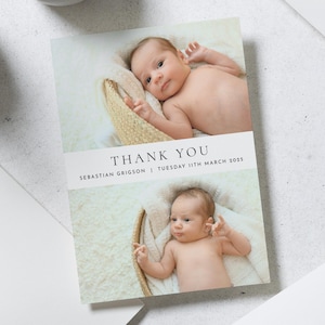 Niedliche Baby Foto Dankeschön Karten, Babyparty Dankeschön Karte, Neue Baby Junge Dankeschön Karten, Personalisierte Dankeschön Karten, Baby Mädchen Karten