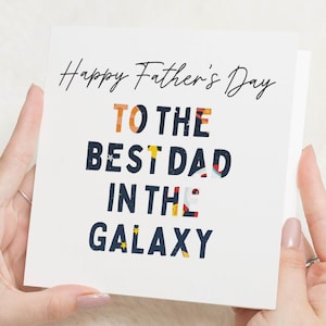 Carte de fête des pères, meilleur papa de la galaxie, carte de fête des pères avec enfants, carte de fête des pères pour lui, carte d'anniversaire de papa, carte de l'espace
