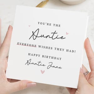 Carte d'anniversaire pour tante, carte d'anniversaire tante, carte d'anniversaire personnalisée pour elle, carte de joyeux anniversaire pour tante Jane image 1