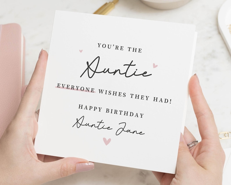 Carte d'anniversaire pour tante, carte d'anniversaire tante, carte d'anniversaire personnalisée pour elle, carte de joyeux anniversaire pour tante Jane image 1