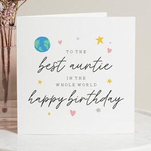 Tarjeta de cumpleaños para tía, tarjeta de cumpleaños personalizada para tía, mejor tarjeta de cumpleaños para tía, regalo de cumpleaños para tía, para ella, linda tarjeta para tía