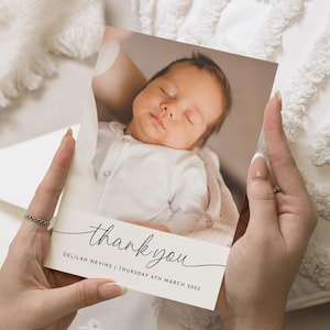 Biglietti di ringraziamento per neonata con foto, biglietti per baby shower, biglietti per neonata, biglietti di ringraziamento personalizzati, biglietti di ringraziamento per battesimo