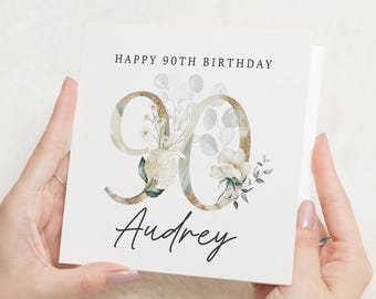 90th Birthday Card For Nan, Grandma 90th Birthday Card, 90th Gift For Mum, 90th Birthday Milestone Gift, 90th Birthday Wishes, For Her