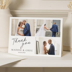 Schlichte Dankeskarten Hochzeit mit Foto, Dankeskarten Hochzeit, Gefaltete Danksagungskarten, Postkarte Dankeskarten Landschaft
